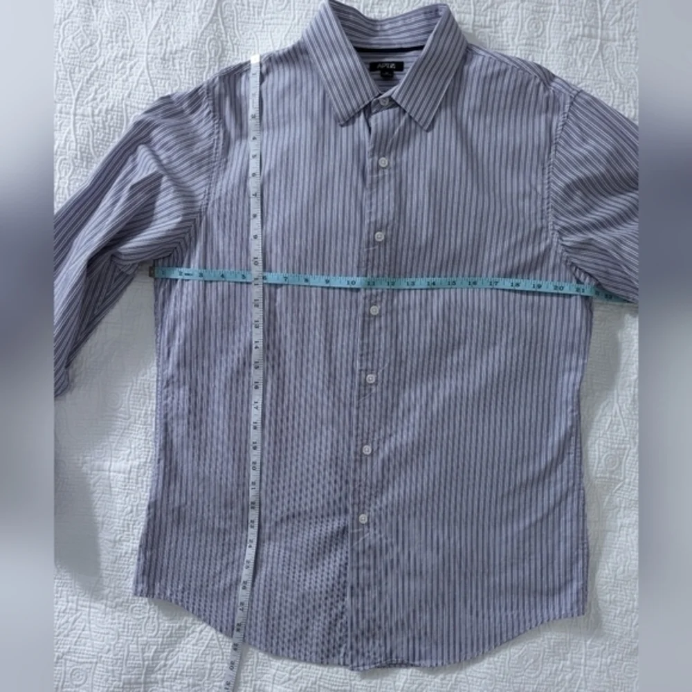 Apt.9 Men's Dress Shirt, Purple/White Stripe, Long‎ Sleeve, Cotton Size M